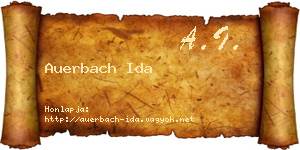 Auerbach Ida névjegykártya